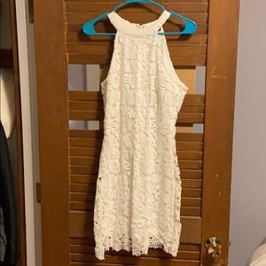 Lulus Love Poem White Lace Mini Dress
